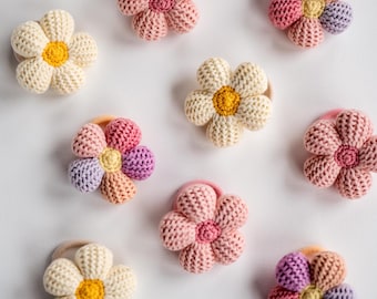 Daisy Hair Tie Floral Hair Ties Girl Hair Tie Flower Hair Tie Spring Hair Accessories Flower Crochet Hair Tie Hair Elastic Cute Toddler Gift