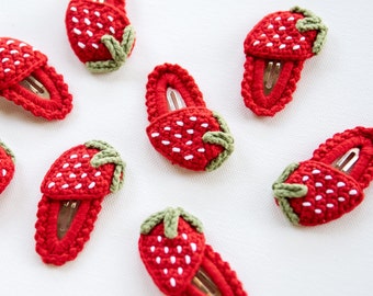 Strawberry Hair Clip Kawai Strawberry Hair Clip Cute Kawai Hair Snap Kawai Fruit Hair Barrettes Cute Crochet Hair Clip Unique Toddler Gift