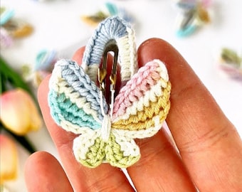 Butterfly Hair Clip Butterfly Hair Snap Butterfly Hair Barrettes Animal Hair Clip Crochet Hair Clip Cute Toddler Gift Butterfly Lover Gift