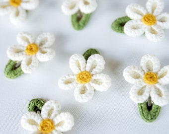 Floral Hair Clip Daisy Hair Clip Daisy Hair Snap Daisy Hair Barrettes Flower Crochet Hair Clip Unique Stocking Stuffers Cute Toddler Gift