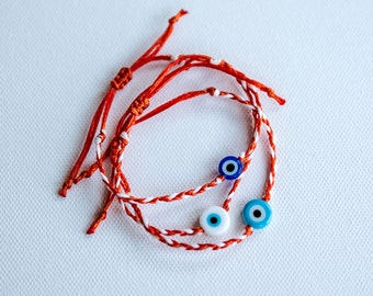 Evil Eye Bracelet Woven Bracelet Mal De Ojo Bracelet Protection Bracelet Bead Evil Eye Talisman Good Luck Jewelry Positive Energy Bracelet