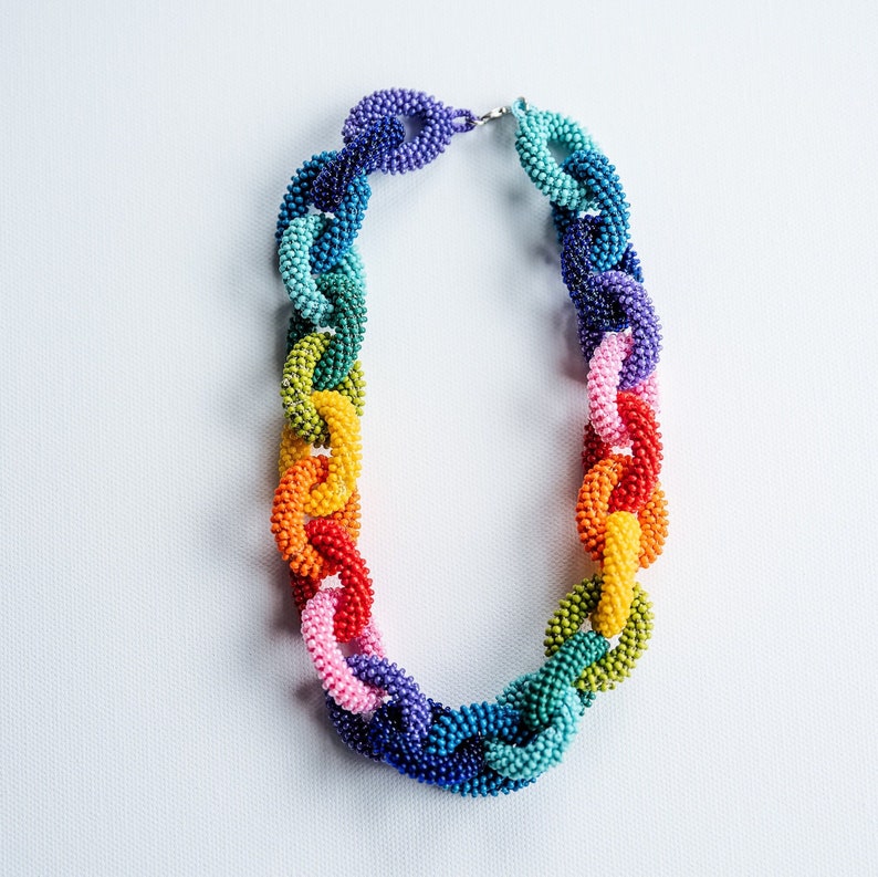 Rainbow Necklace Rainbow Chain Necklace Colorful Necklace Colorful Statement Necklace LGBTQ Jewelry Chain Rainbow Bracelet Pride Necklace Necklace