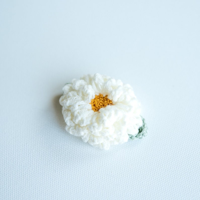 Floral Hair Clip Flower Hair Snap Kawai Hair Barrettes Flower Hair Clip Crochet Hair Clip Unique Stocking Stuffers Unique Women Gift 1 White Clip