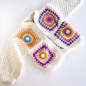 Kids Cardigan Baby Girl Cardigan Granny Square Sweater Crochet Baby Sweater Cardigan Knit Preschooler Top Kids Gift Toddler Winter Clothing