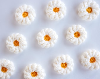 Daisy Appliques Daisy Motifs Daisy Patches Crochet Daisy Motifs Bulk Daisy Patch DIY Crafting Supply Daisy Sewing Patch Daisy Upcycle Patch