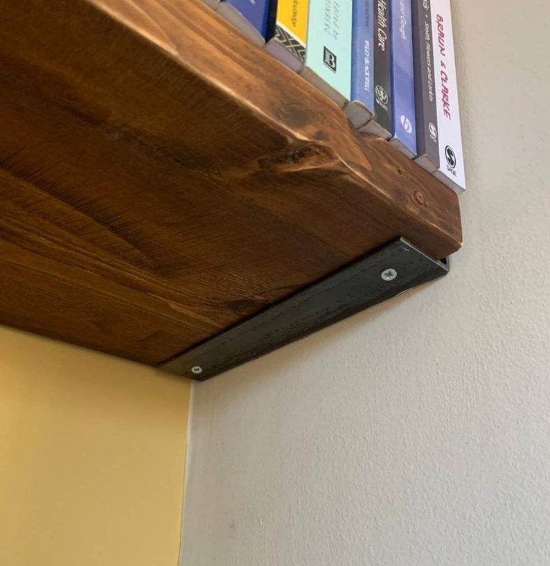 Rustic Shelf & Raw Steel Alcove Brackets reclaimed Wood/ Raw Etsy UK