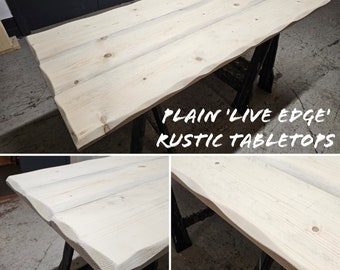 Plain Rustic 'Live Edge' Tabletop/ Desktops | Reclaimed Wood | Plain Desktop | Natural Wood | Farmhouse Furniture