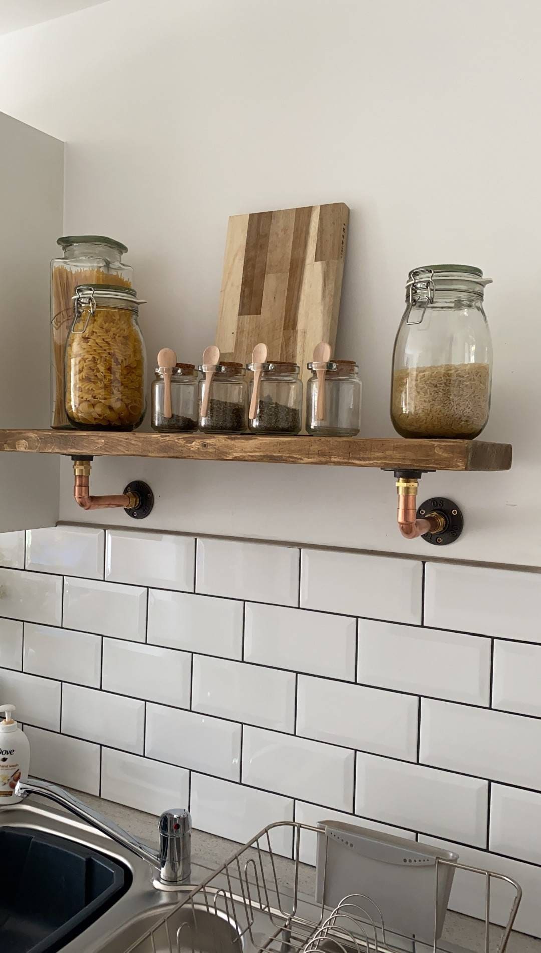 Industrial Designed Chrome & Copper Pipe Shelf Brackets Etsy