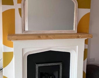 Cubierta de repisa de chimenea de madera reciclada / Remate rústico para estante de chimenea / Repisa de chimenea de madera maciza / Decoración de estilo rústico