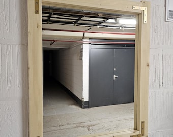 Slim Rustic Mirror | Reclaimed Wood Frame | Minimalist Wall Decor | Farmhouse Style | Timber Glass | Distressed Wood | Home Accent