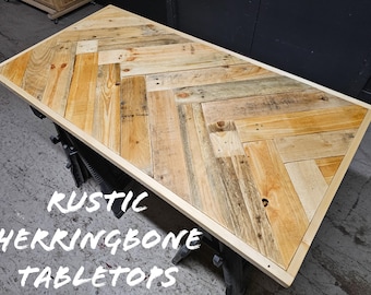 Rustic Herringbone Tabletops | Pallet Wood | Reclaimed Wood | Handmade Furniture | Farmhouse Decor | Cottage Style | Eco Friendly