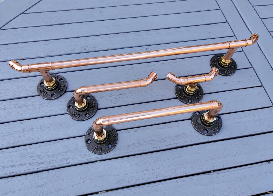 4 Piece Copper Pipe Bathroom Set Etsy UK