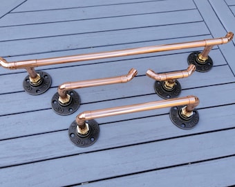 Copper Bathroom Accessories Set Polished Copper Pipe, Copper Plated ...