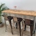 Reclaimed Wood Rustic BREAKFAST BAR, with Steel Hairpin Legs 