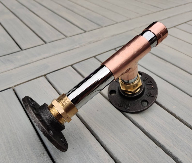 Industrial Designed 'T joint' Chrome & Copper Pipe Etsy