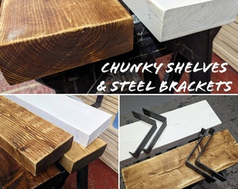 Chunky Rustic Shelves (Various Colours) | Reclaimed Wood| Scaffold| Boards