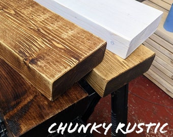 Chunky Rustic Shelves (Various Colours) | Reclaimed Wood| Scaffold| Boards