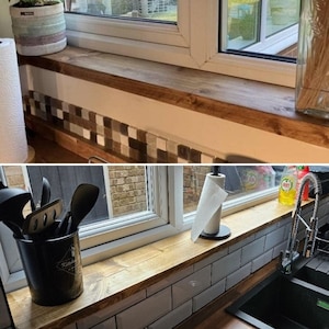 Rustic Window Sills, With Front Lip | Window Ledge Shelf | Farmhouse ...