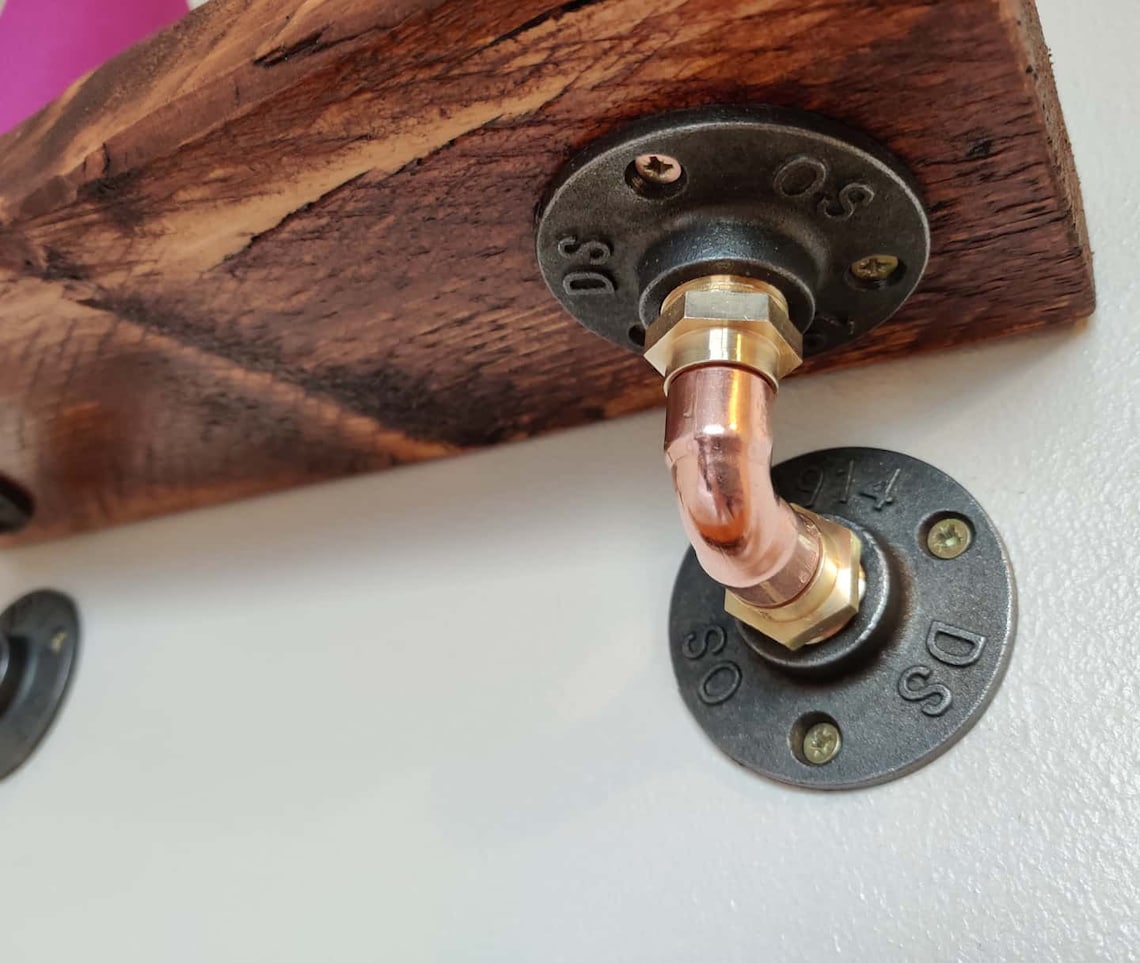 Industrial ORIGINAL Copper Pipe Shelf Brackets Etsy