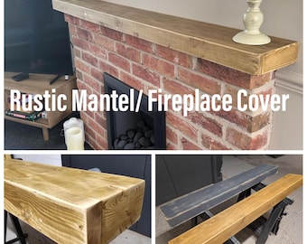 Chunky Rustic Mantel Fireplace Cover | Shelf Topper | Window Ledge Shelf | Farmhouse Decor | Wood Display Stand | Bathroom Sill | Fascia
