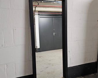 Extra Large Two-Tone Rustic Mirror | Reclaimed Wood Frame | Minimalist Wall Decor | Farmhouse Style | Handmade | Distressed Wood |