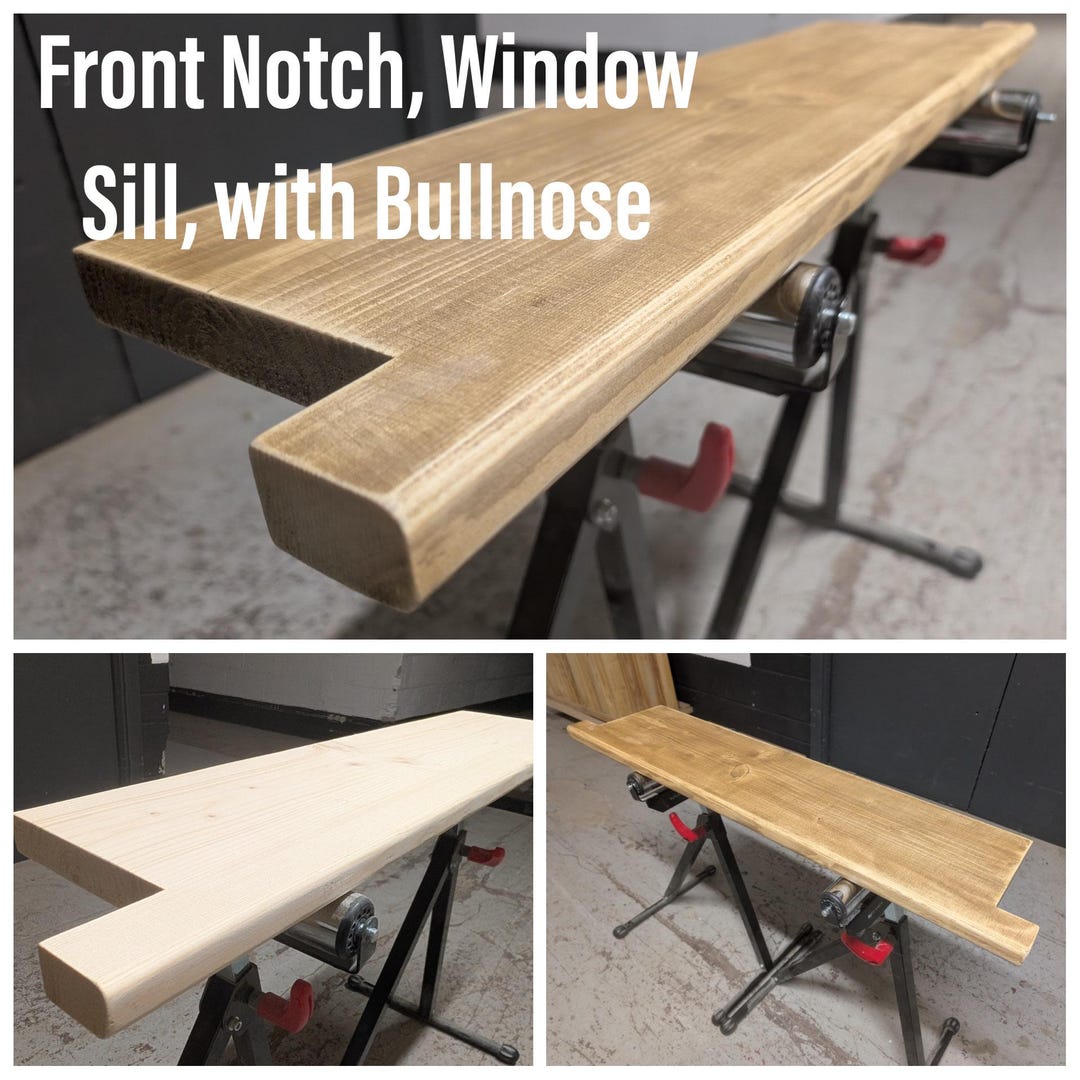 Window Notching Reclaimed Wood Window Sill, Front Notch, Bullnose, Farmhouse Decor ...