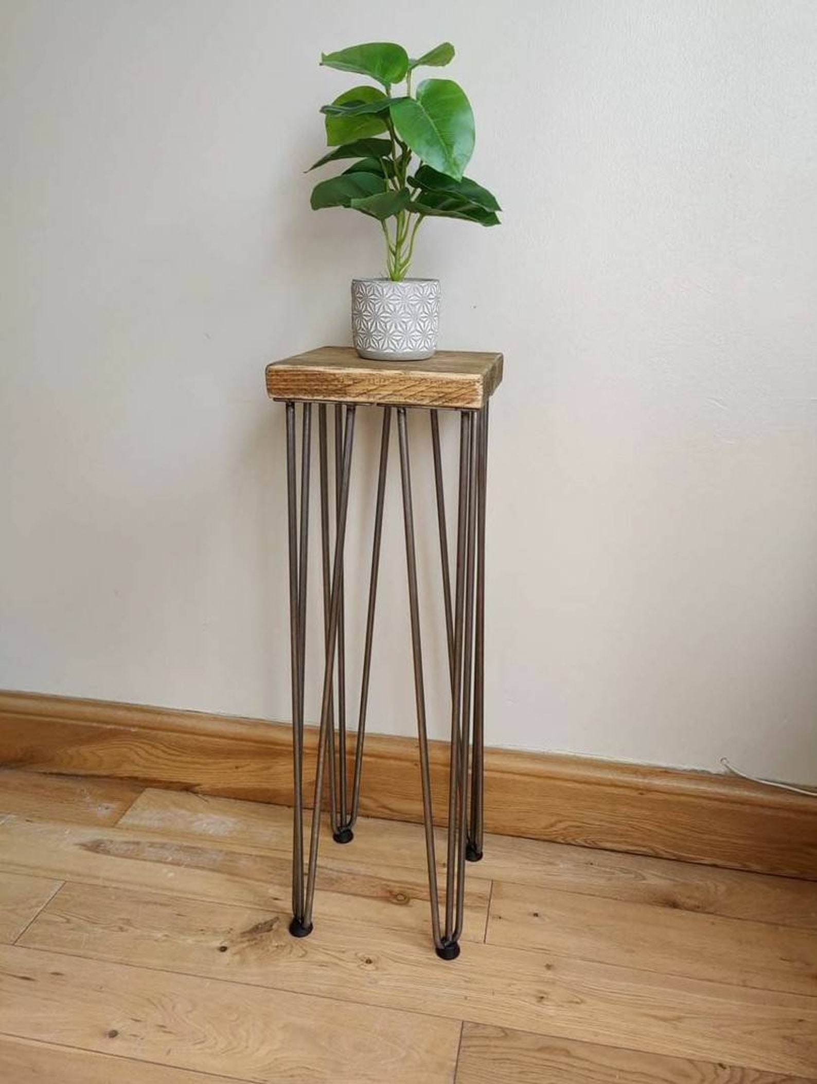 Rustic Plant Stand/ End Tables With Steel Hairpin Legs Etsy UK