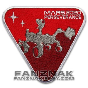 MARS 2020 Perseverance embroidered patch. VELCRO® Brand Hook & Loop Fastener or Iron on thermic glue