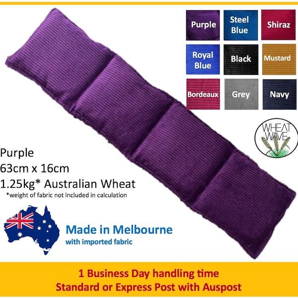 Wheat Bag 1.25g Sectioned Heat Bag Heat Pack Winter Warmer Plain Colours Purple Blue Black Red