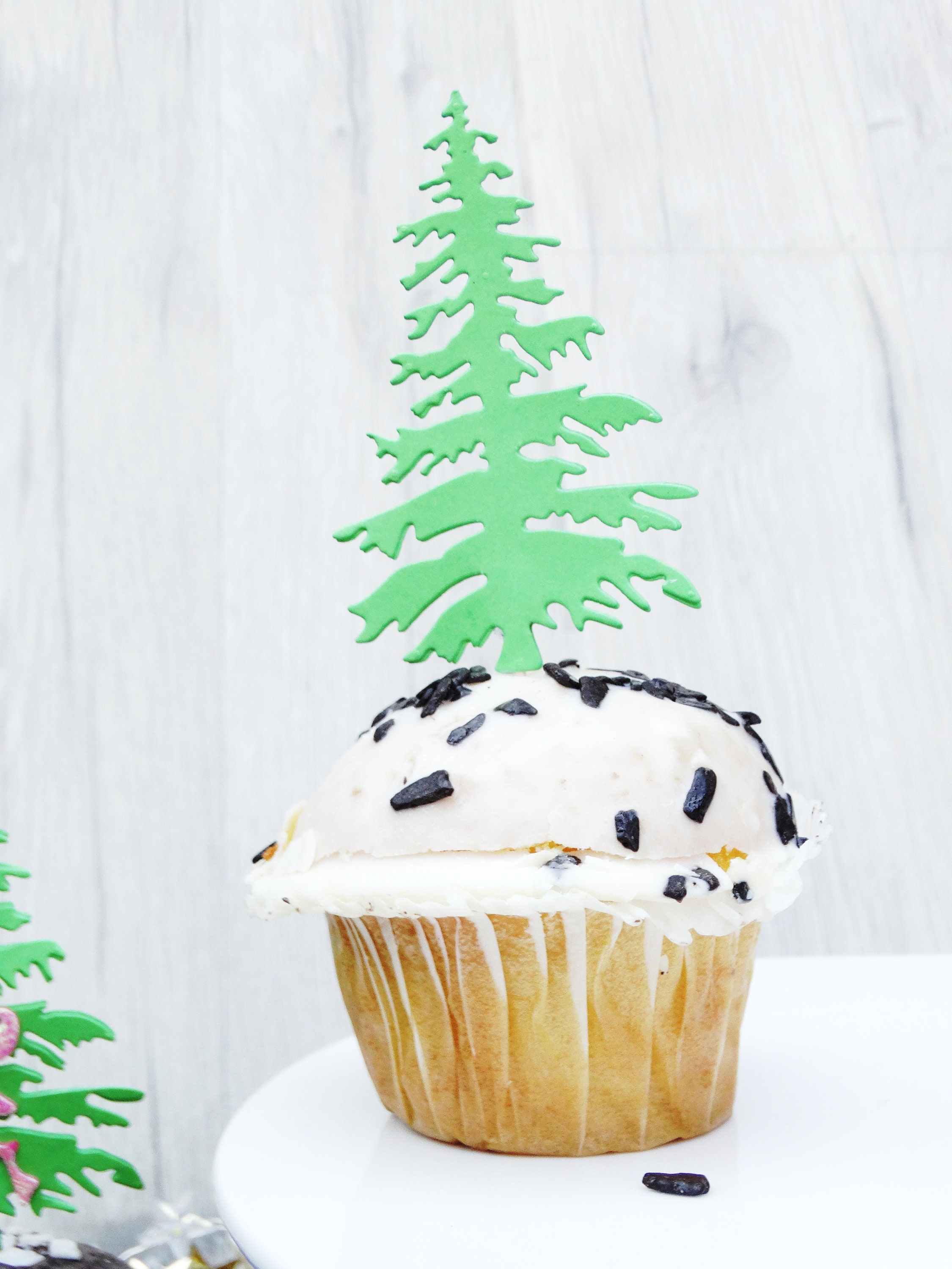 Christmas tree cupcake toppers Christmas party decoration | Etsy