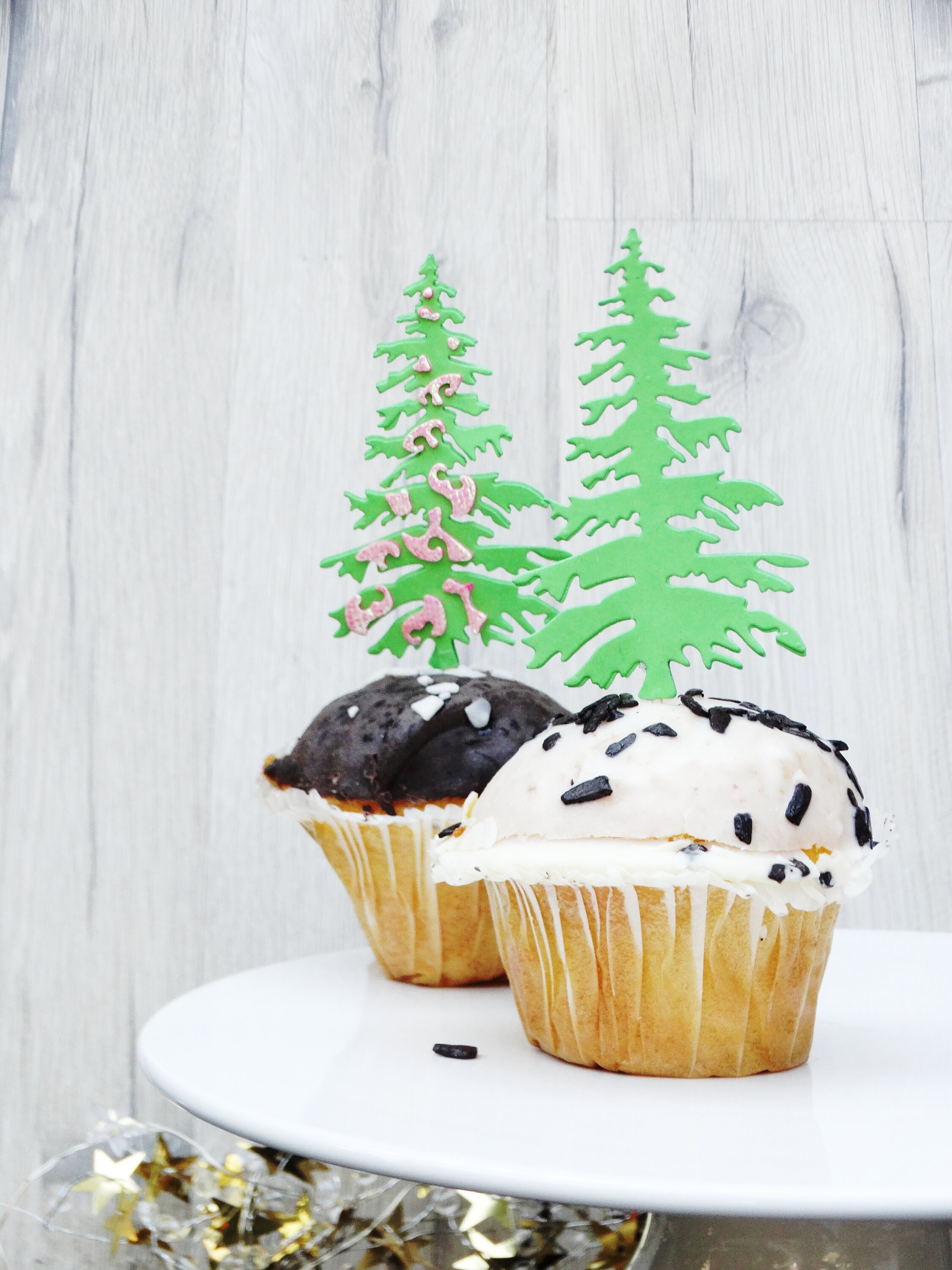 Christmas tree cupcake toppers Christmas party decoration | Etsy