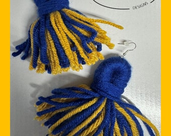 Royal Yarn Tassel Earrings