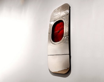 Airplane Art Airbus A320 Fuselage Clock - Red