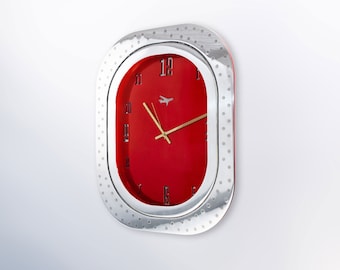 Airplane Art Airbus A320 Window Clock - Red
