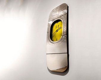 Airplane Art Airbus A320 Fuselage Clock - Yellow