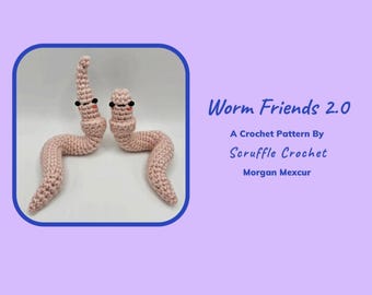 PDF DIGITAL Worm Friends 2.0 Padrão de Crochê