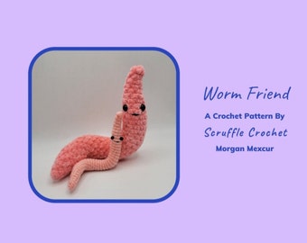 DIGITAL PDF crochet PATTERN Worm Friend