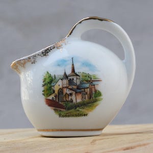 Charming Vintage Porcelain Jug - Swiss Collectible Miniature - Decorative Creamer