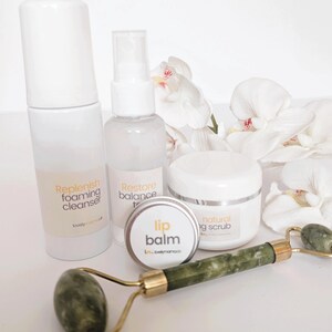 LUXURY FACE CARE Gift Set | Jade Roller, Cleanser, Scrub, Toner & Lip Balm | Vegan Skincare | Natural Facial Set | personalised box and card