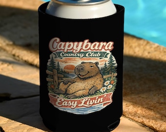 Capybara Country Club Easy Livin' Can Cooler | Geïsoleerde Koozie, drankhoes