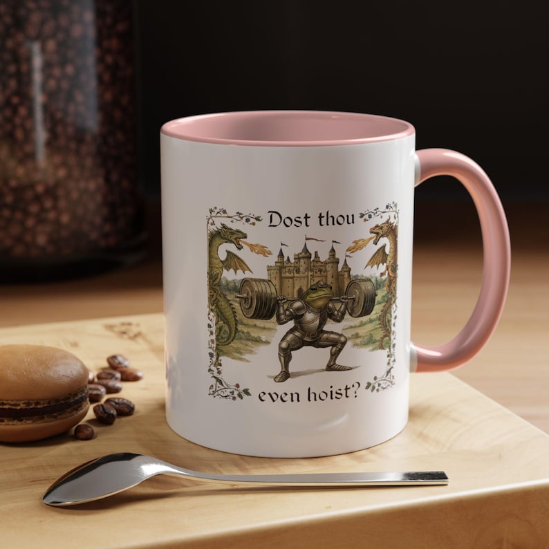 Dost Thou Even Hoist? Mug | Medieval Knight Weightlifting Coffee Mug image 3
