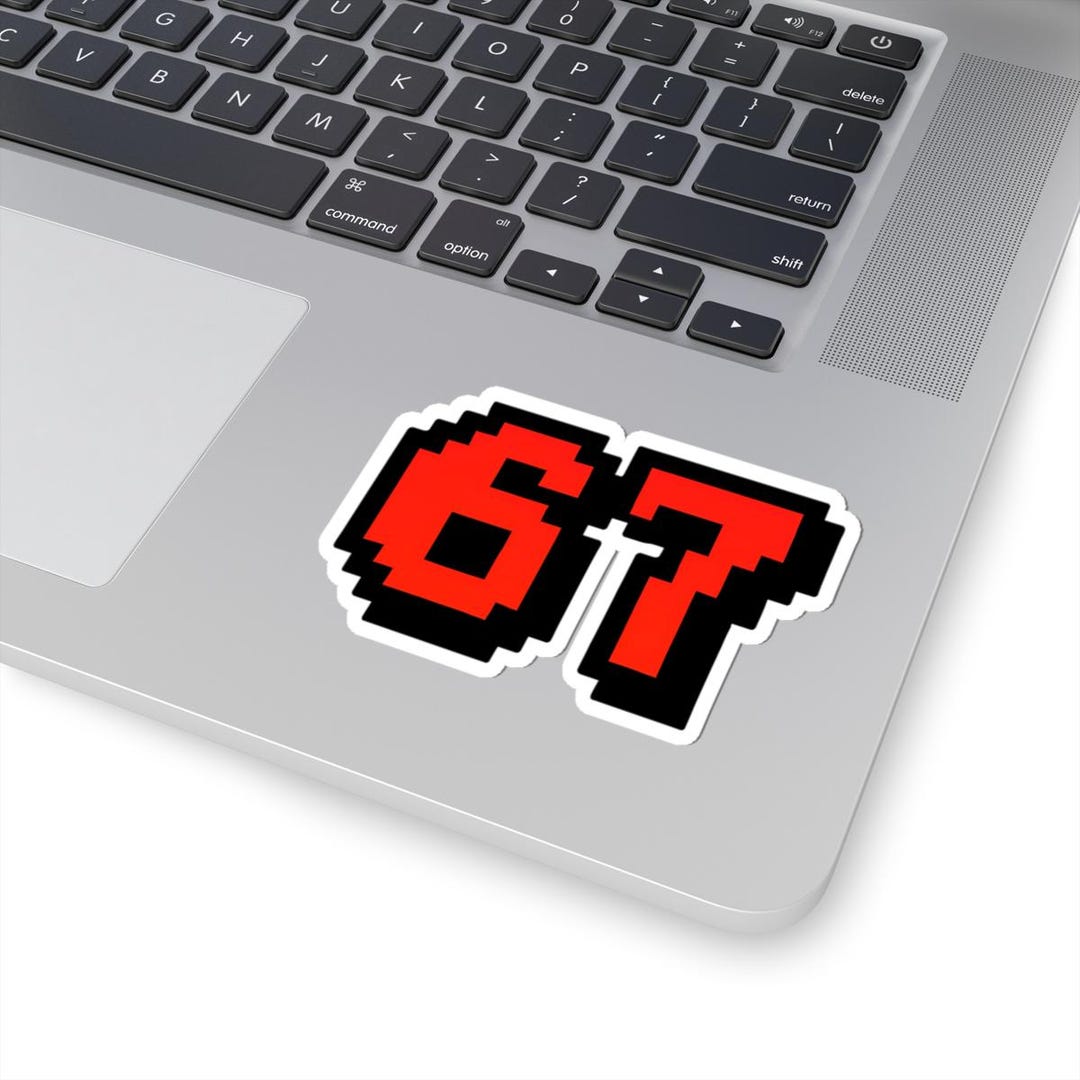Pixel 67 Sticker | Retro 8-bit Number Kiss-cut Sticker - Etsy UK