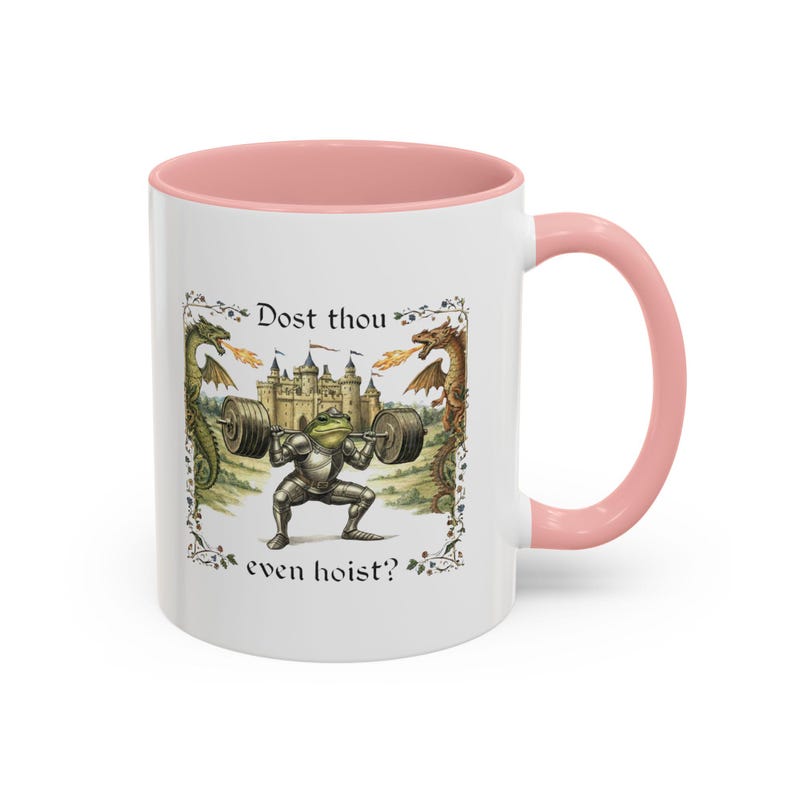 Dost Thou Even Hoist? Mug | Medieval Knight Weightlifting Coffee Mug image 7