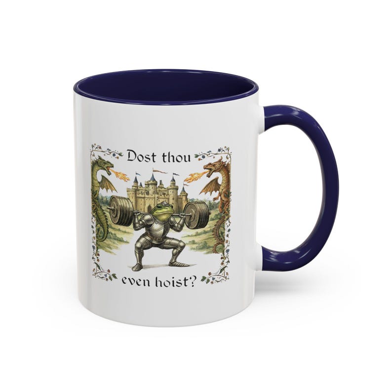 Dost Thou Even Hoist? Mug | Medieval Knight Weightlifting Coffee Mug image 6