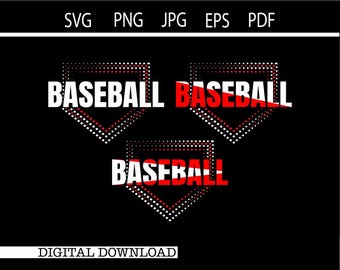 Baseball SVG | Baseball Home Plate SVG | Sports svg | Team Spirit PNG | Shirt Design | Cricut Cut File | Instant Digital Download