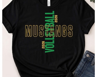 Mustangs Volleyball Game Day SVG PNG | Sports Shirt Design | Game Day SVG | Team Spirit Design | Digital Download