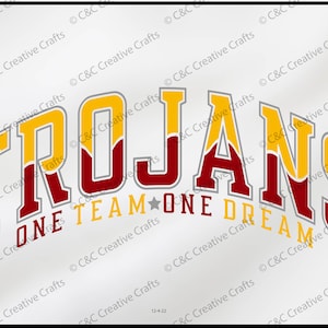 Trojanie Jeden Zespół Jedno Marzenie | Sport drużynowy | Trojanie svg |SVG |PNG |JPG| Cricut Design Space | Natychmiastowe pobranie cyfrowe