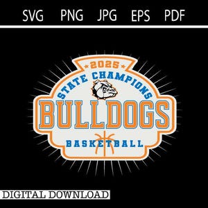 Campeão Bulldogue de Basquete SVG Personalização Gratuita Download Digital Instantâneo #23639