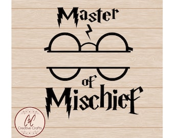 Master of Mischief Split Monogramm | Anpassbar | SVG | PNG | JPG | Sofortiger digitaler Download