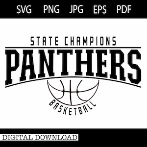 Campeões estaduais de basquete dos Panthers | Panteras svg | Basquete SVG | Equipe Esportiva |SVG |PNG |JPG| Download Digital Instantâneo